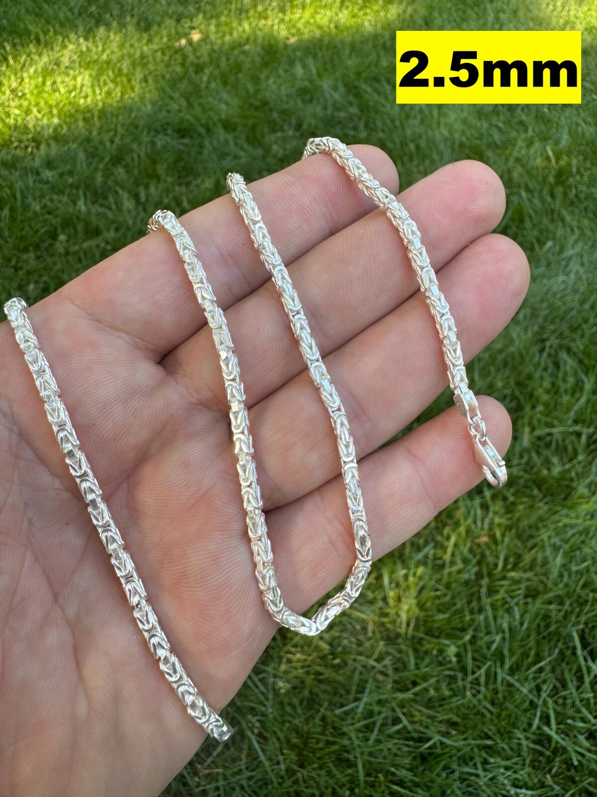 Real Solid 925 Sterling Silver Byzantine Rope Chain Mens Necklace 2.5-6mm 18-30″