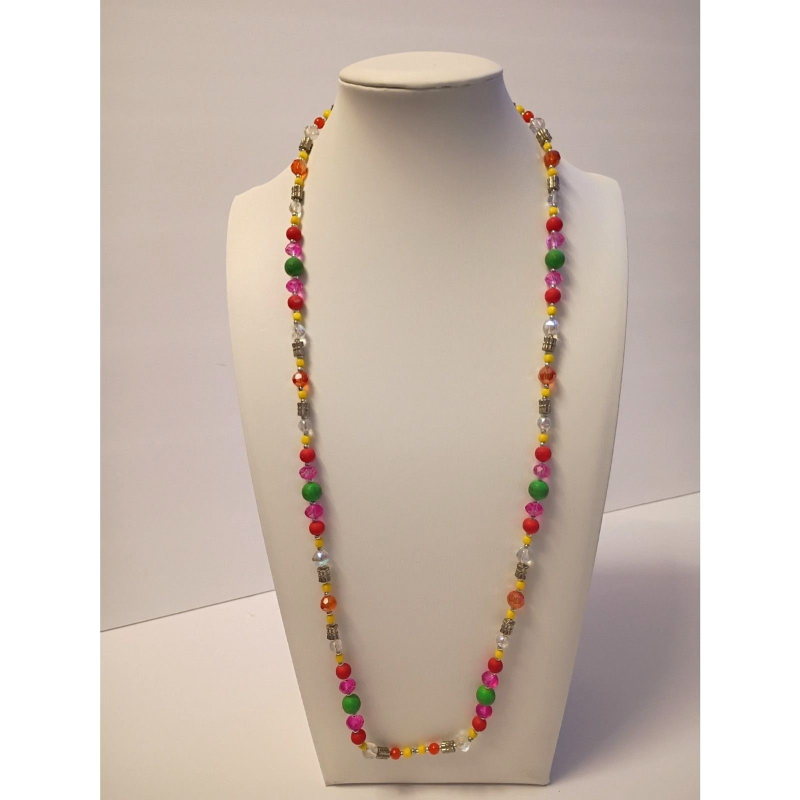 Lovely Colorful and Lightweight Necklace of Small Glass beads of Many Colors
