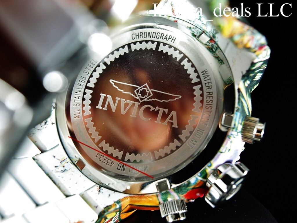 Rare Invicta Men’s 52mm GRAND Pro Diver GRAFFITI Chronograph HYDROPLATED SS Watc