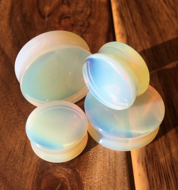 PAIR Opalite Opalescent Stone Moonstone Plugs Gauges – up to 38mm available!