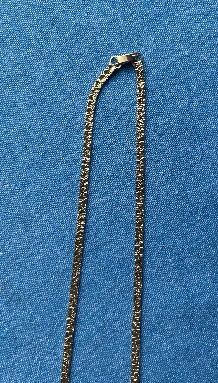 Vintage Gold Tone Nugget Herringbone Reversible Necklace 24”