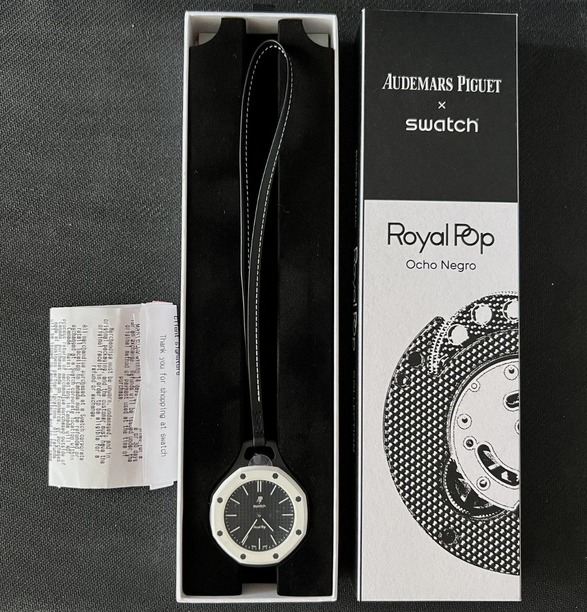 Brand New Swatch x Audemars Piguet AP Royal Pop Watch Ocho Negro [SSX03W101N]