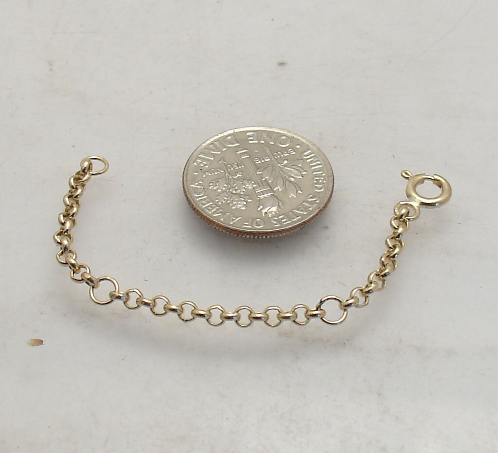 1 Inch Interval Rolo Cable Extender for Chain Necklace REAL 14K Yellow Gold