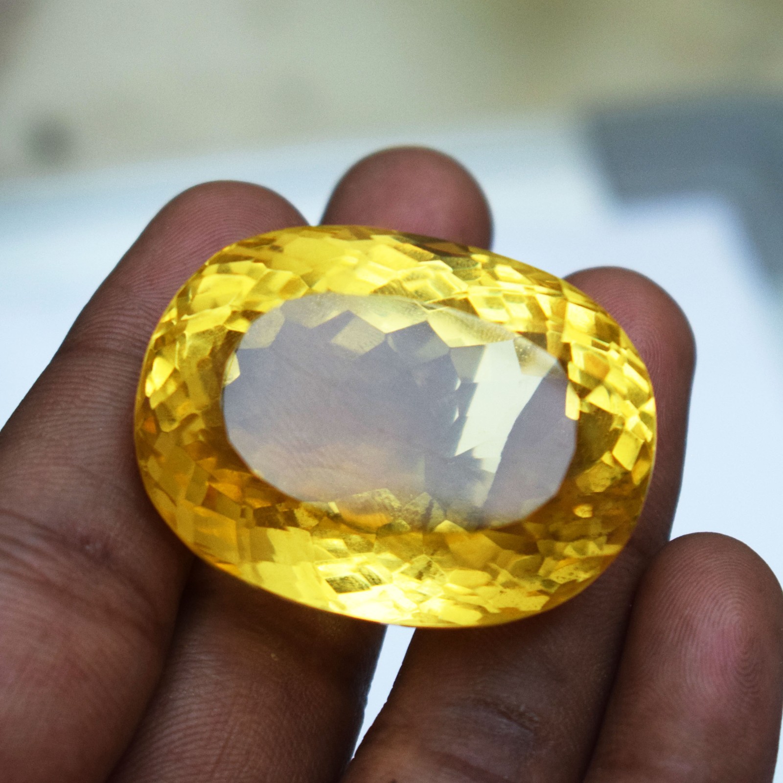 202.30 CT Flawless Yellow Sphene Oval Cut Stunning Certified Loose Gemstone