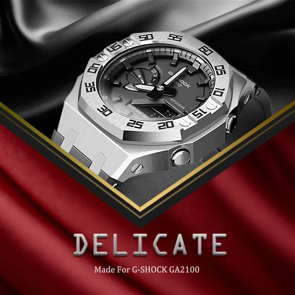 Dial Bezel AP Mod Kit Metal Refit Case Band Strap Cover for G-Shock GA-2100/2110