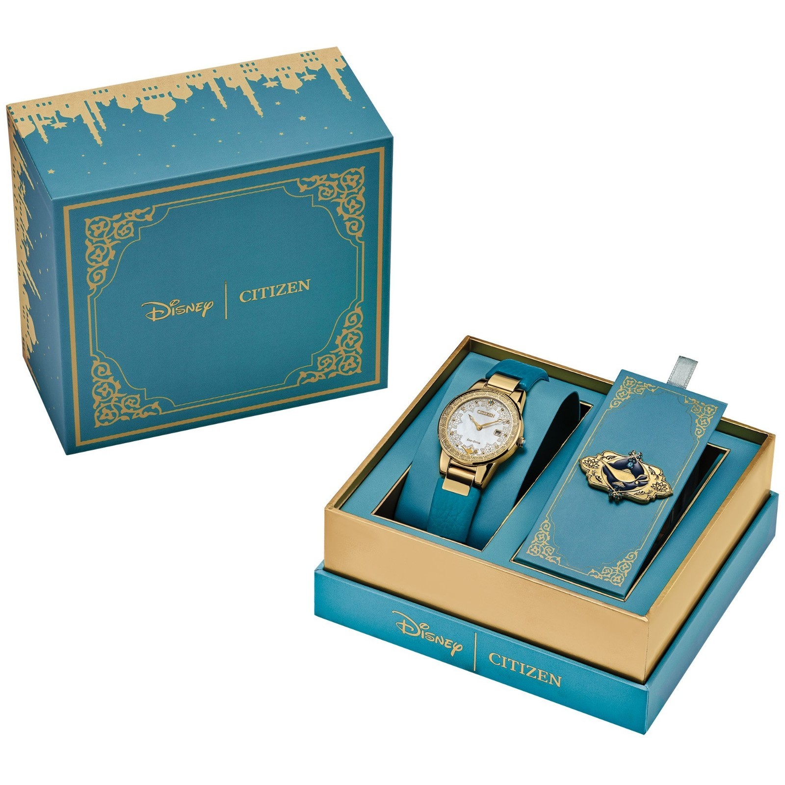 CITIZEN DISNEY ALADDIN GA1072-07D WHITE DIAL BLUE STRAP 30MM WOMENS WATCH