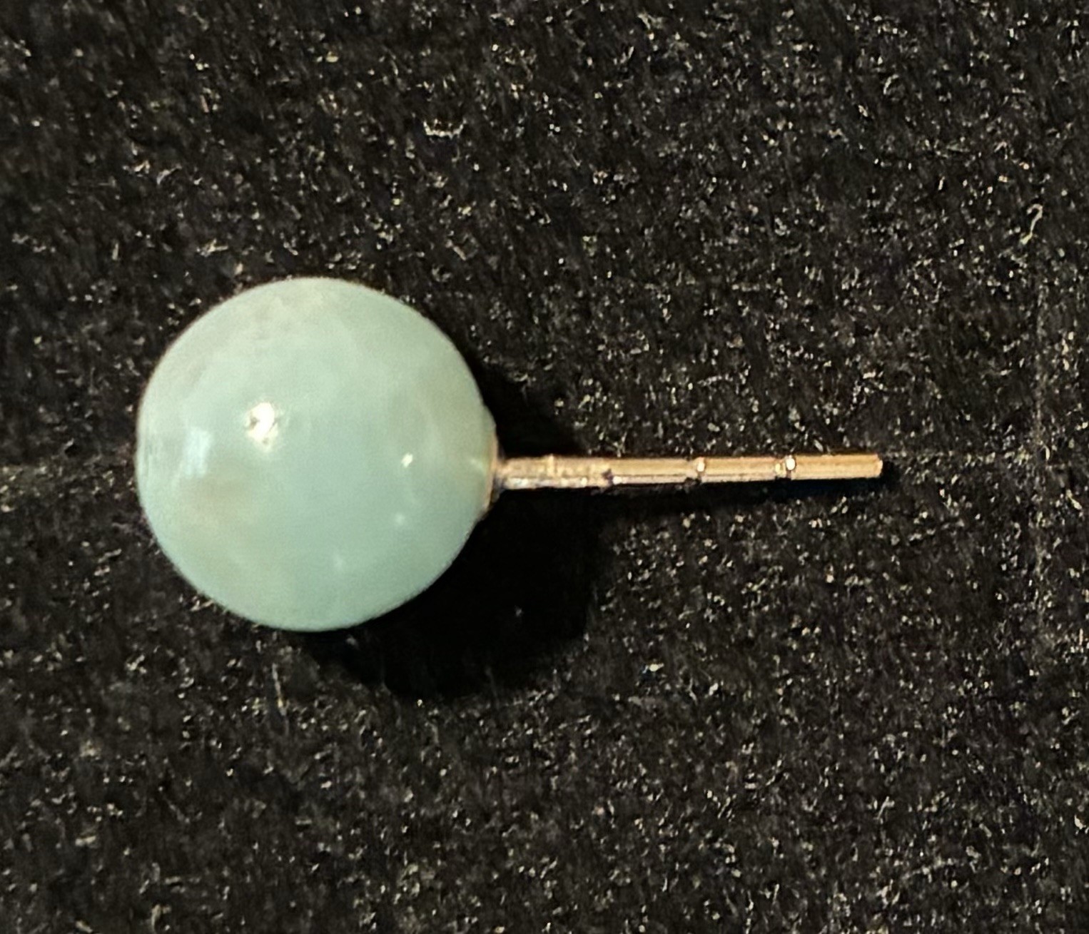 Natural Blue Moonstone Ball Stud Earrings 7.6mm Solid 10kt Yellow Gold Brand New