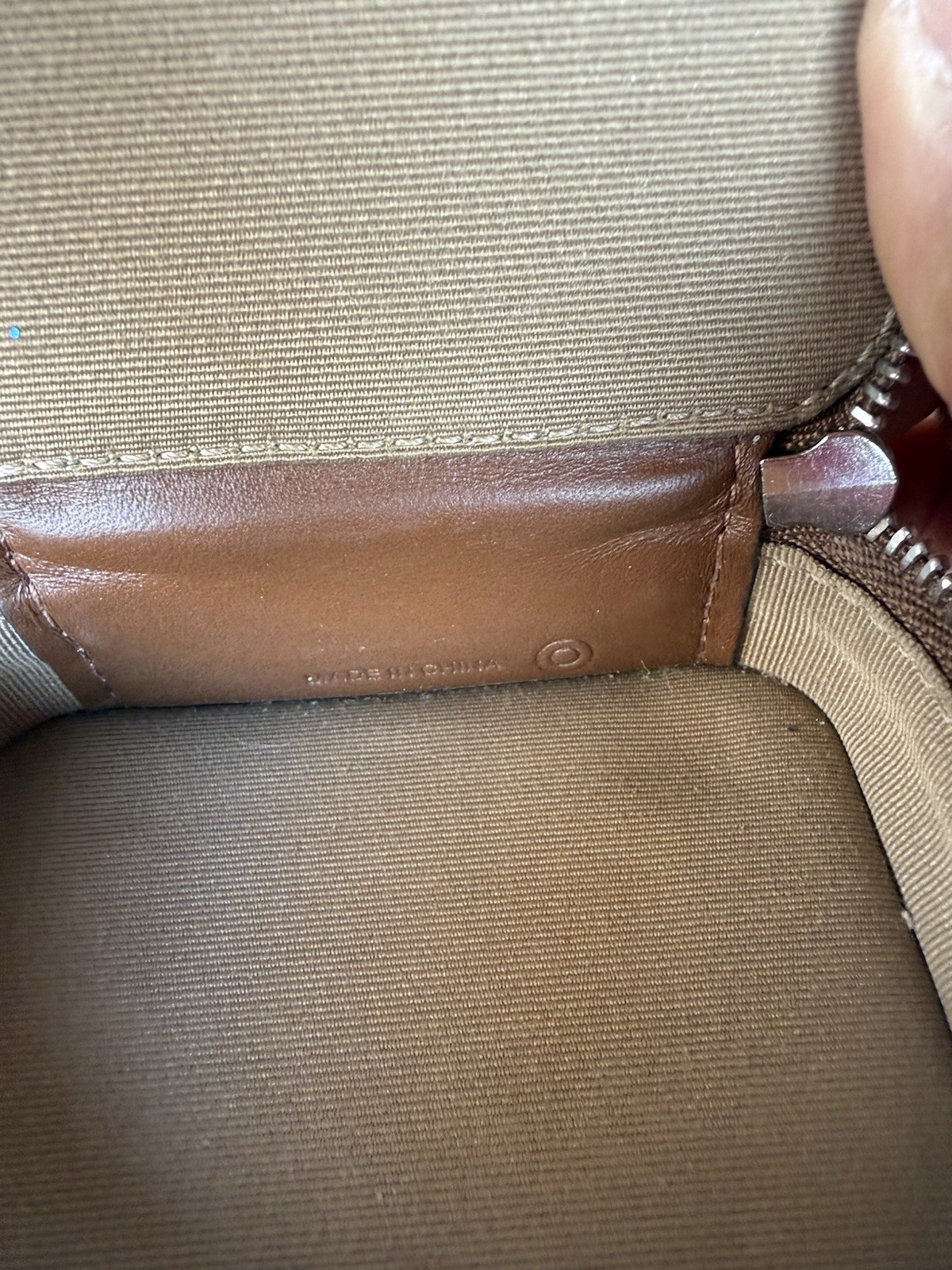 Coach Signature Logo Canvas Leather Travel Jewelry Case Zip-Around Brown Beige