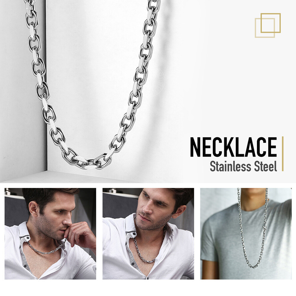 9mm CABLE Rolo Link Stainless Steel Necklace Toggle Men Chain Jewelry Gift 18-26