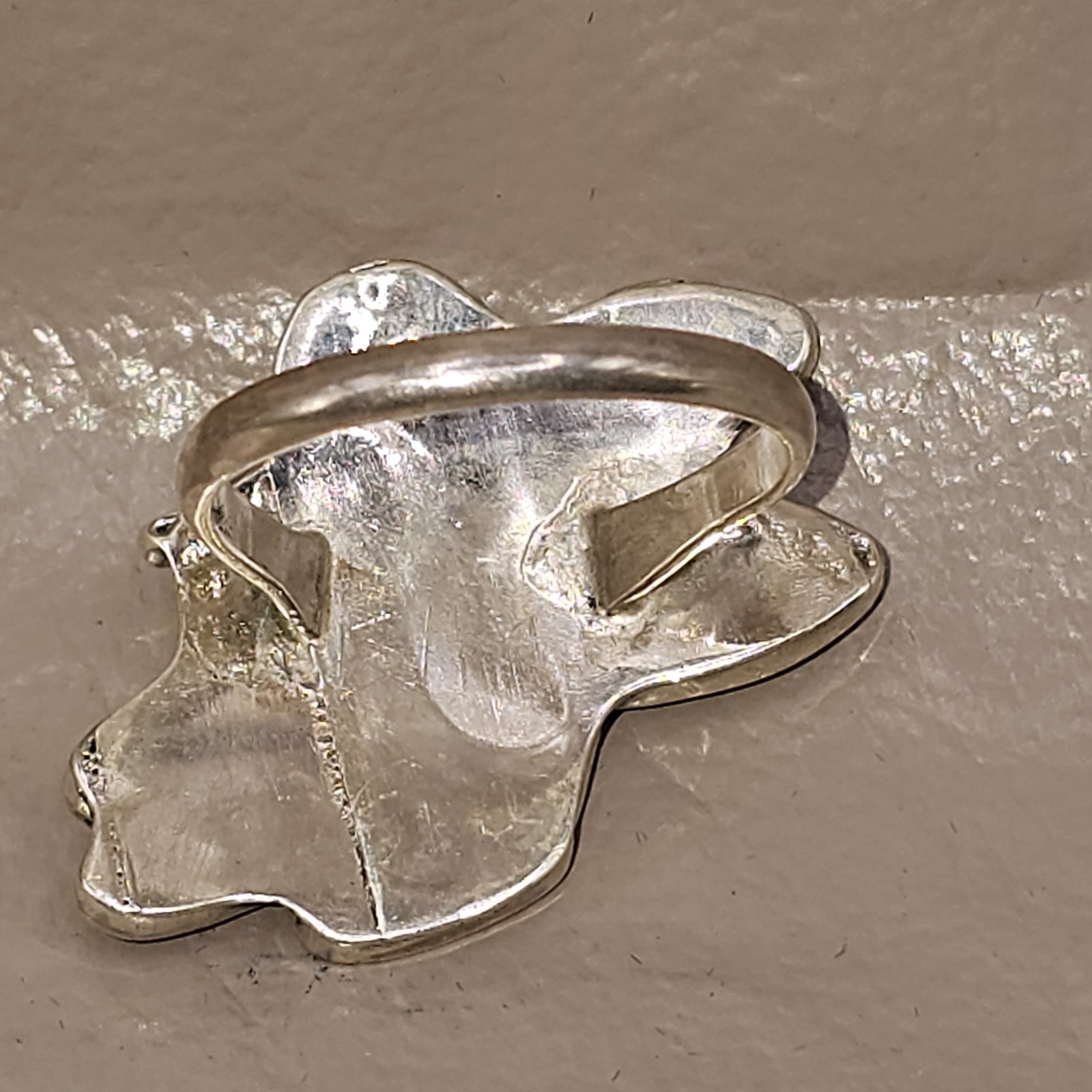 Native American ​Zuni Made Inlay Hummingbird Sterling Ring Multi Stone Size 7.75