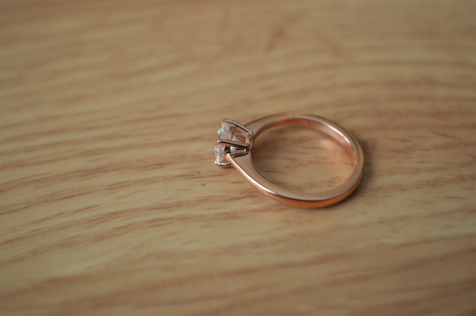 0.75ct Moissanite Solitaire Ring 18k Rose Gold Plated over Fine Silver Size 5