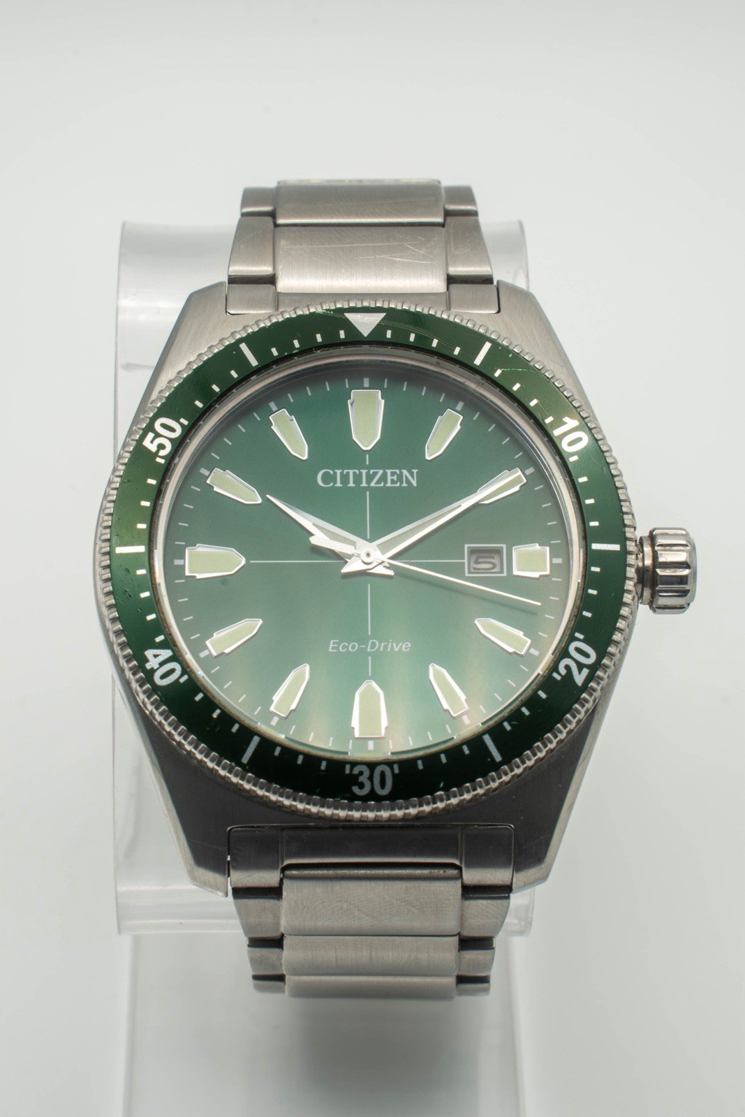 Citizen Eco-Drive Vintage Brycen – Green Dial Stainless Steel (Retails $425)