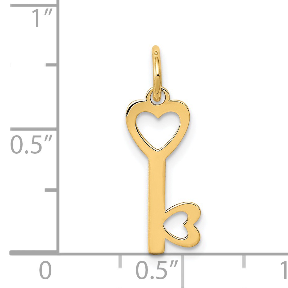 14K Polished Hearts Key Charm XCH529