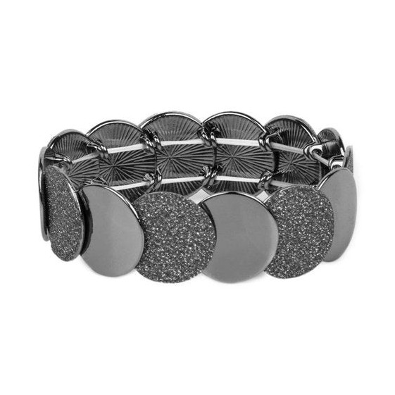 Paparazzi Black Mesh Stretch Bracelet w/ Round Discs