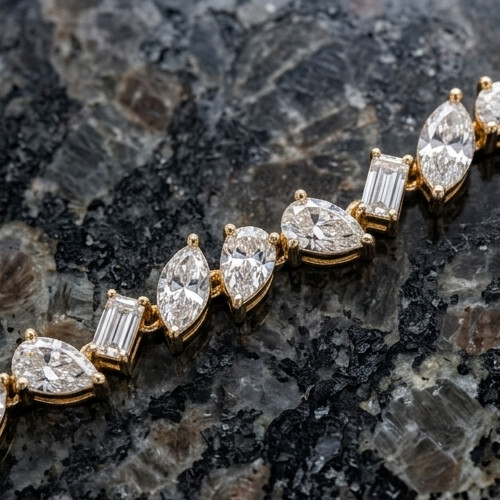 10 ct Marquise Simulated Diamond Tennis Unisex Bracelet 14k Yellow Gold Plated