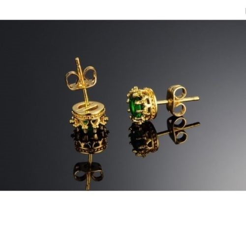 6/8/10mm Men Women Sterling Silver Post Stud Crown Cubic Zirconia Earrings Gift