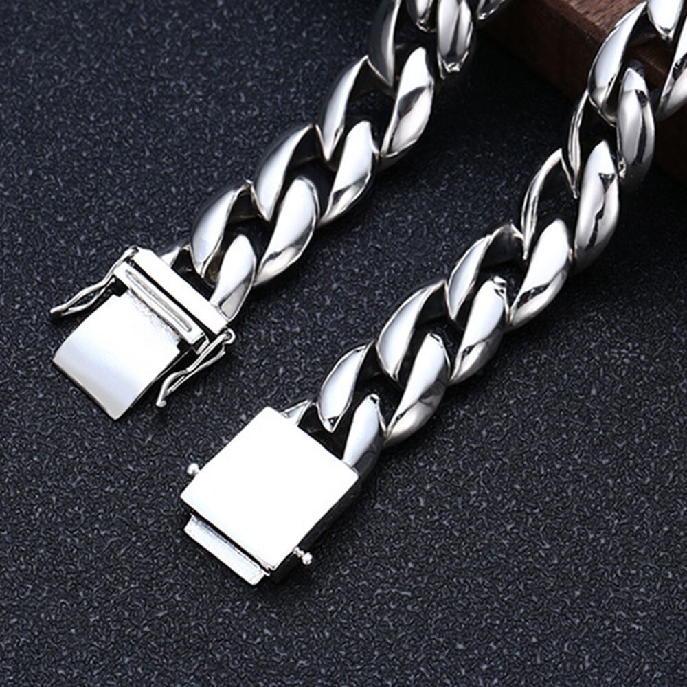 12mm HEAVY Solid 925 Sterling Silver Necklace Mens Miami Cuban Curb Link Chain