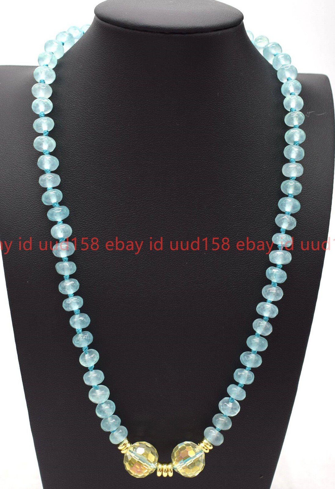 New Natural Beautiful 5x8mm Faceted Aquamarine Gemstone Beads Necklace 16-36 in