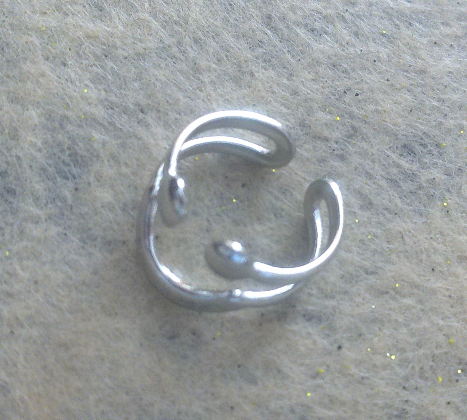 New Silvertone Stainless Steel Smiling Adjustable Ring Base Size 8 Share Smiles!