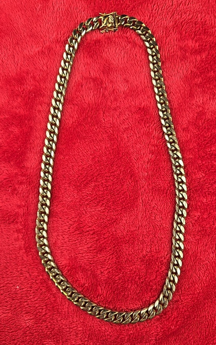 23 in Stamped 18K GP Gold Plated Miami Cuban Link Large Chain Push Closure