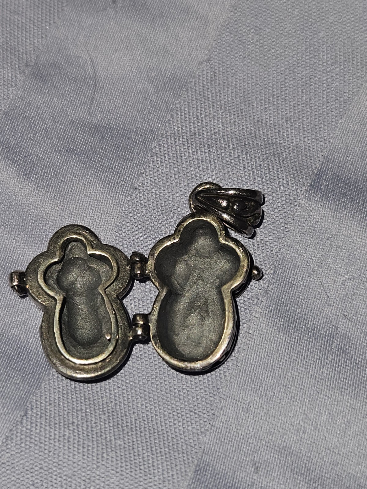 Vintage Sterling Silver Prayer Box Cross Pendant 1″L 8.2g