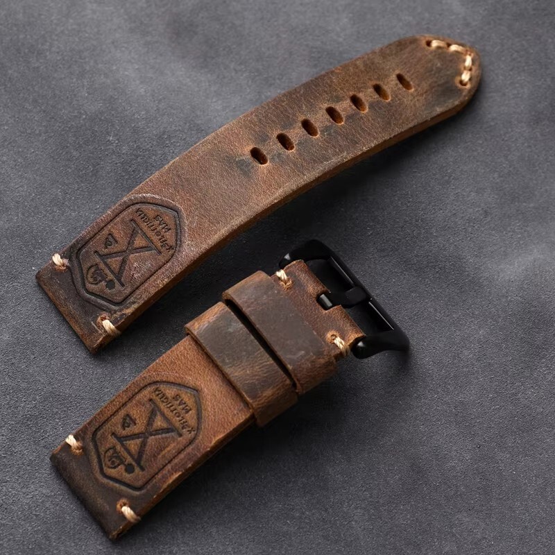 Leather Watch Strap X 10 Flotilla Mas Black 20mm 21mm 22mm 23mm 24mm 26mm