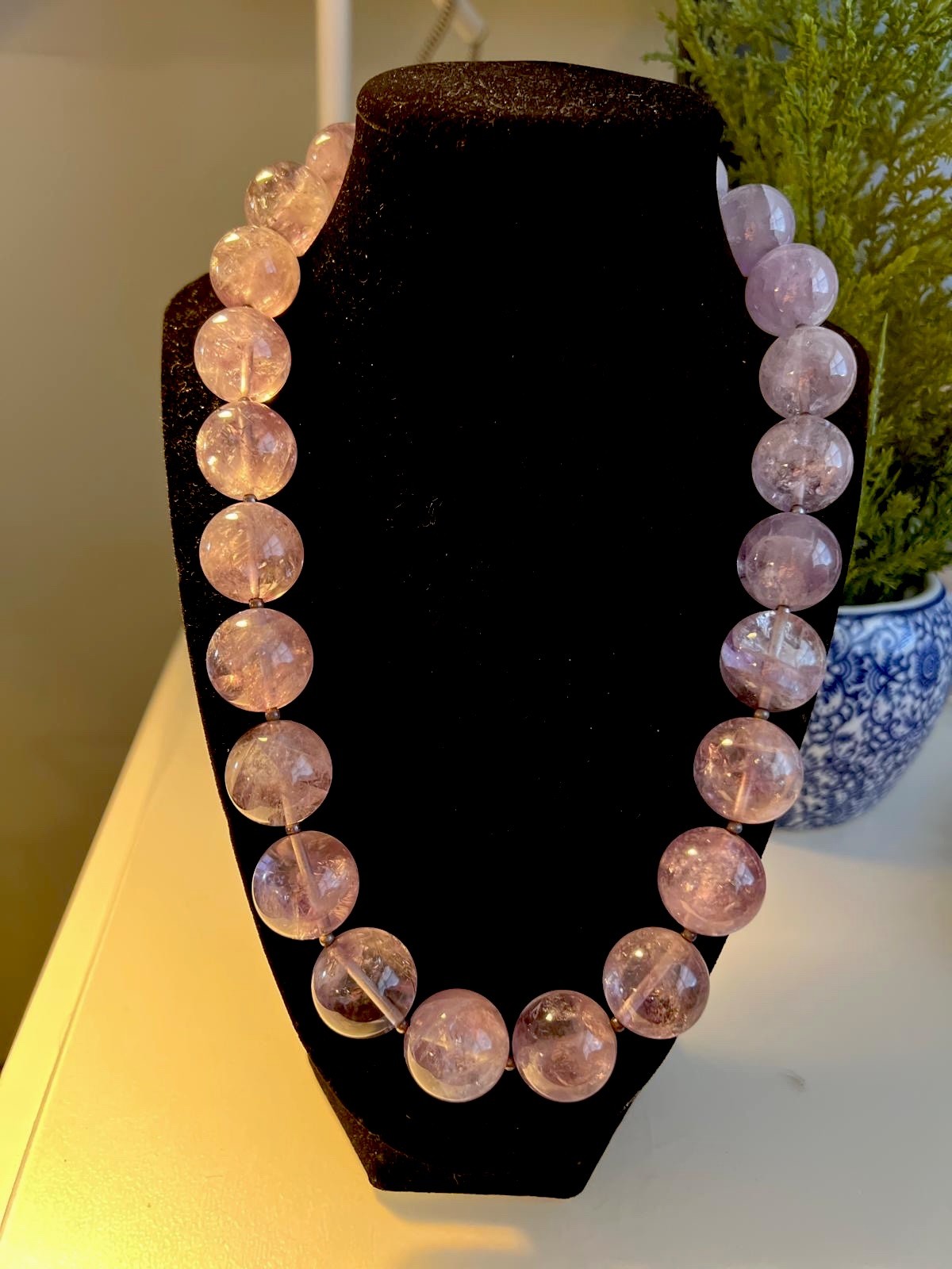 Hand-polished amethyst necklace