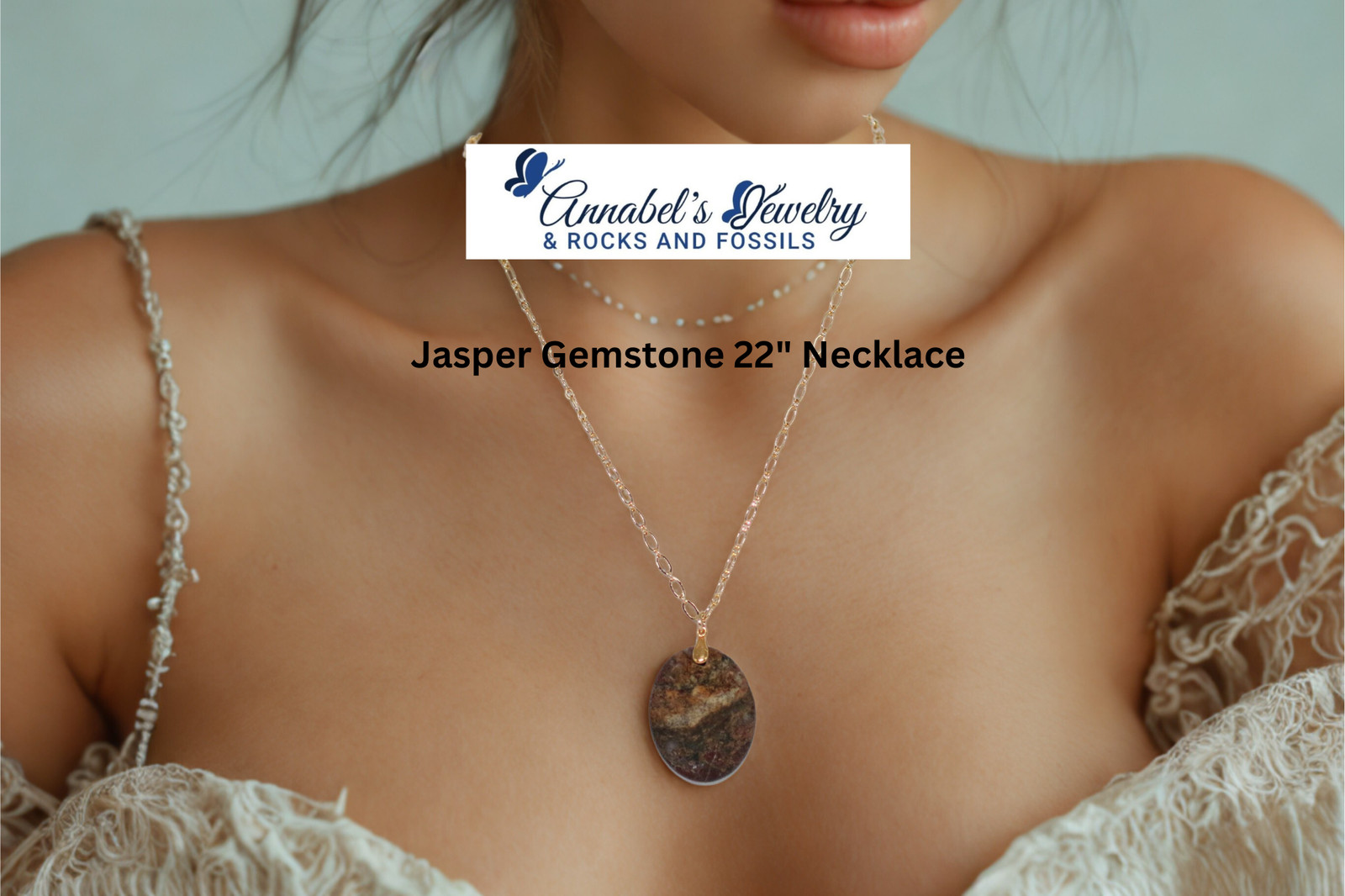 Jasper Gemstone 22″ Necklace