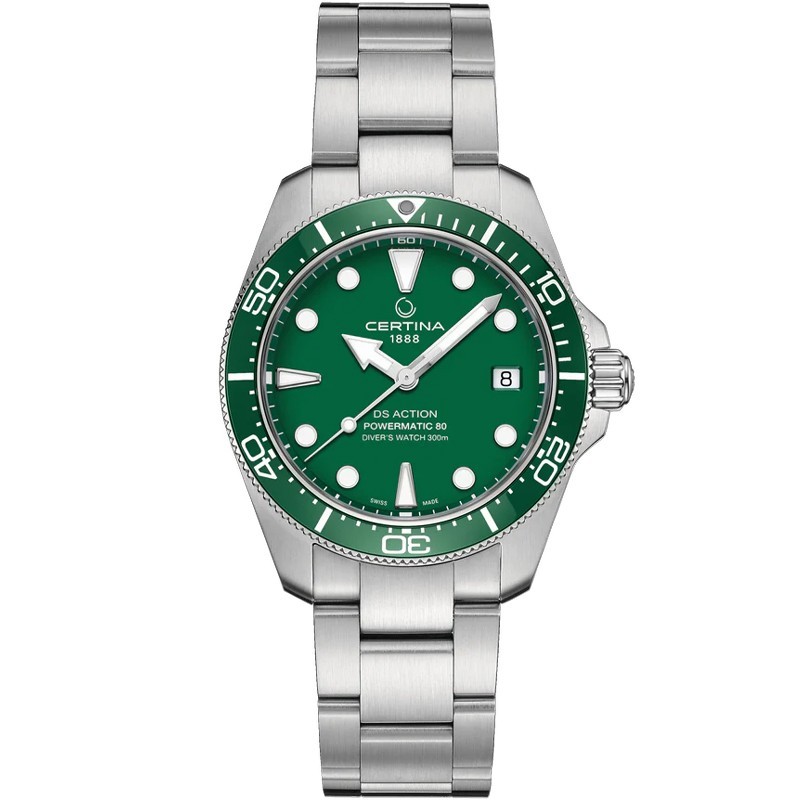 Certina DS Action Diver 38mm Powermatic 80 Green Dial Men’s Watch C0488071109100