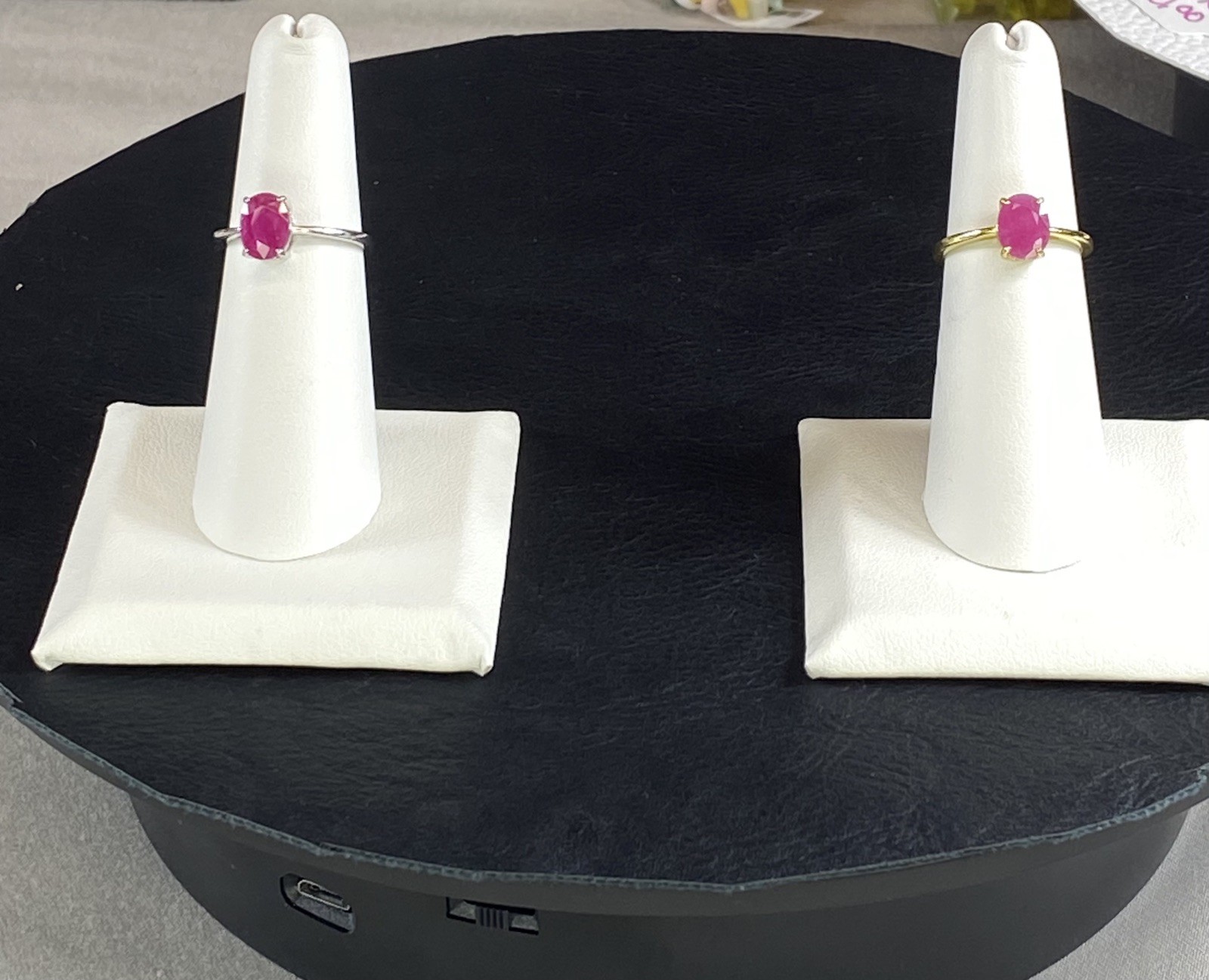 Dianty Ruby Ring in 925 SS with YG overlay Size 6 & 10. See description below..