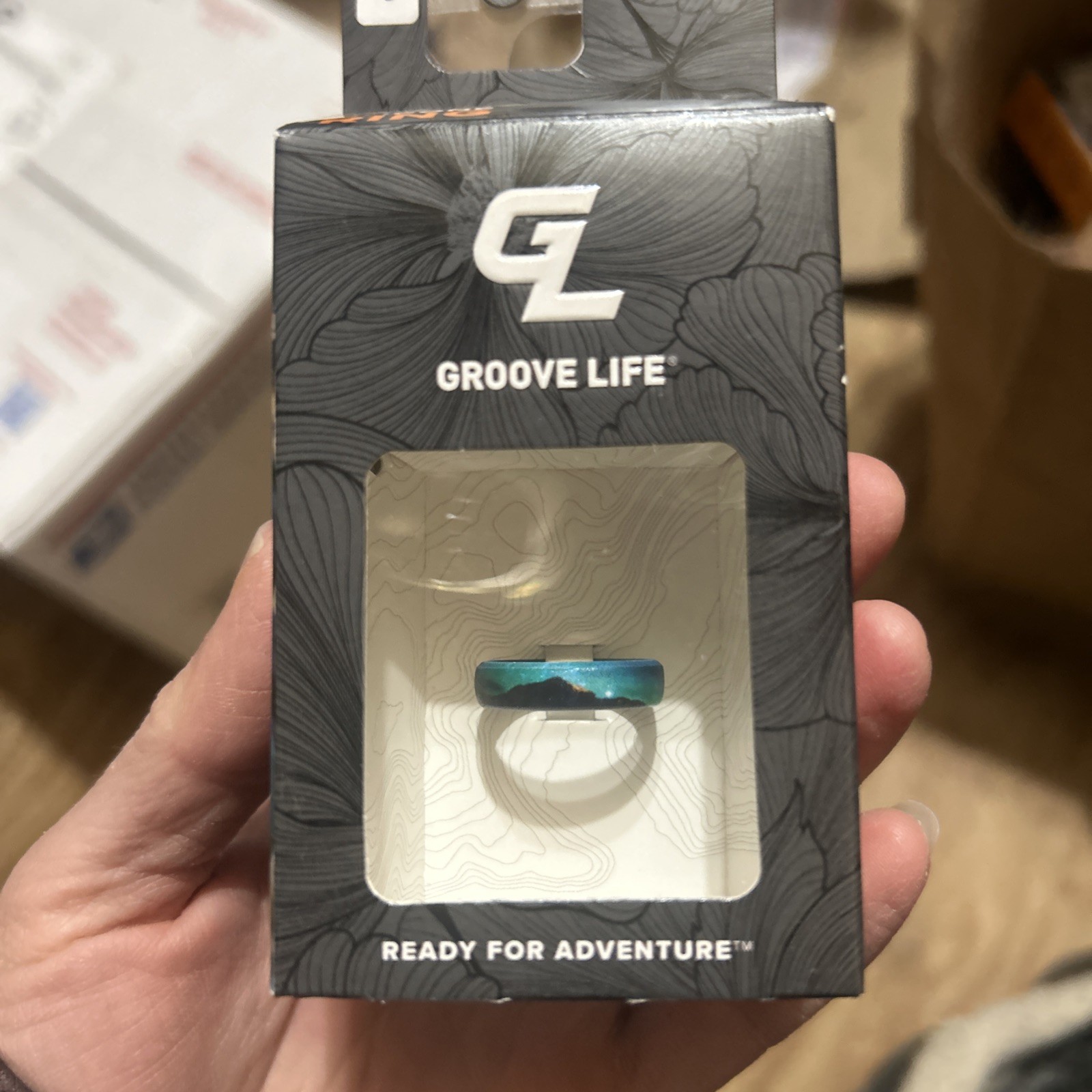 Groove Life Aurora Thin Unisex Ring Silicone Water Resistant Size 8 Wedding Band