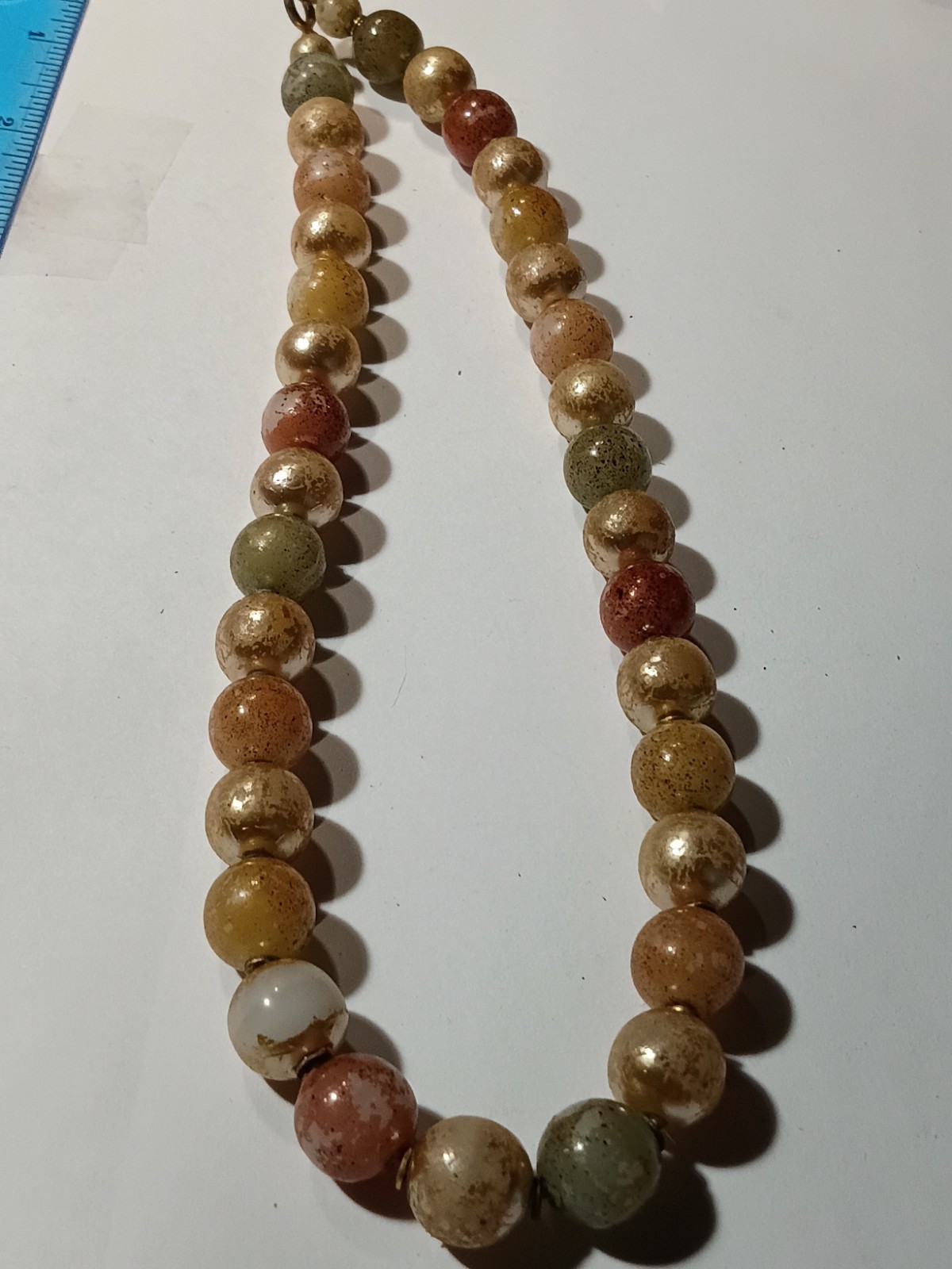 Multicolor Stone Round Beaded Necklace Ball/Bead Chain Clasp Closure