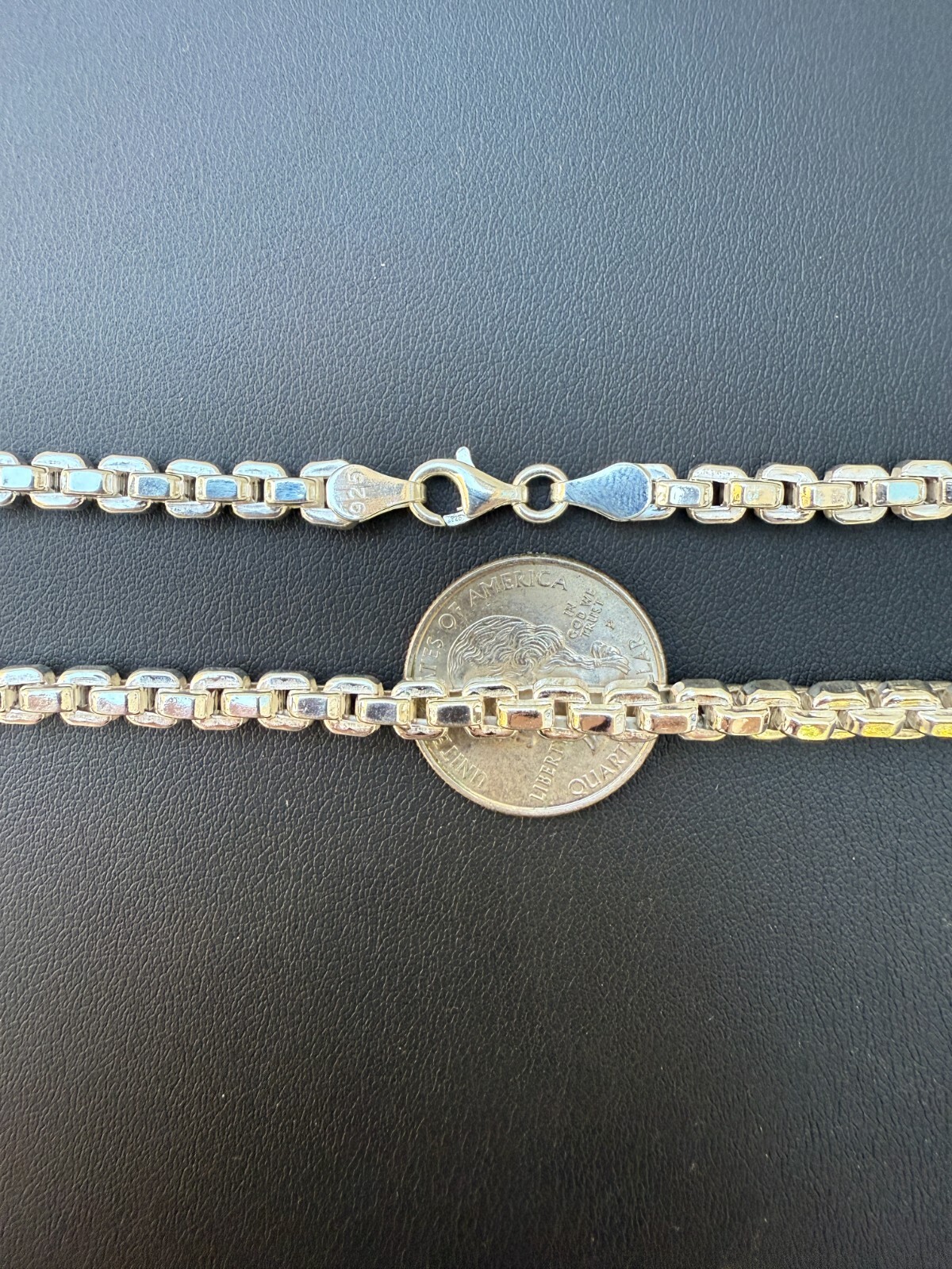 Real 925 Sterling Silver 5mm Men’s Puff Box Rolo Hermes Link Chain Necklace