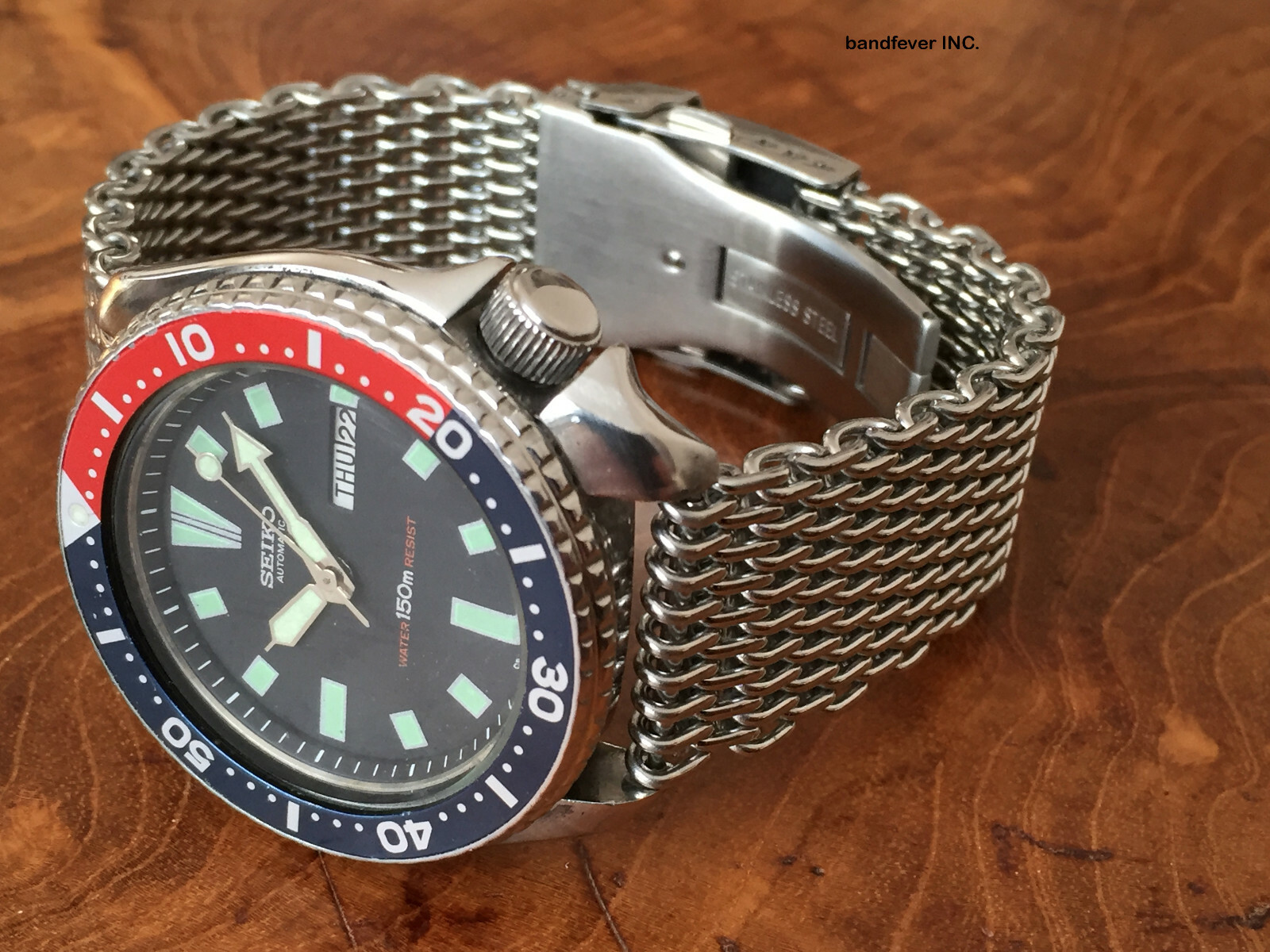 CLEARANCE 20mm ALL Brushed Shark Stainless Steel Mesh Watch Band W/ Solid Buckle