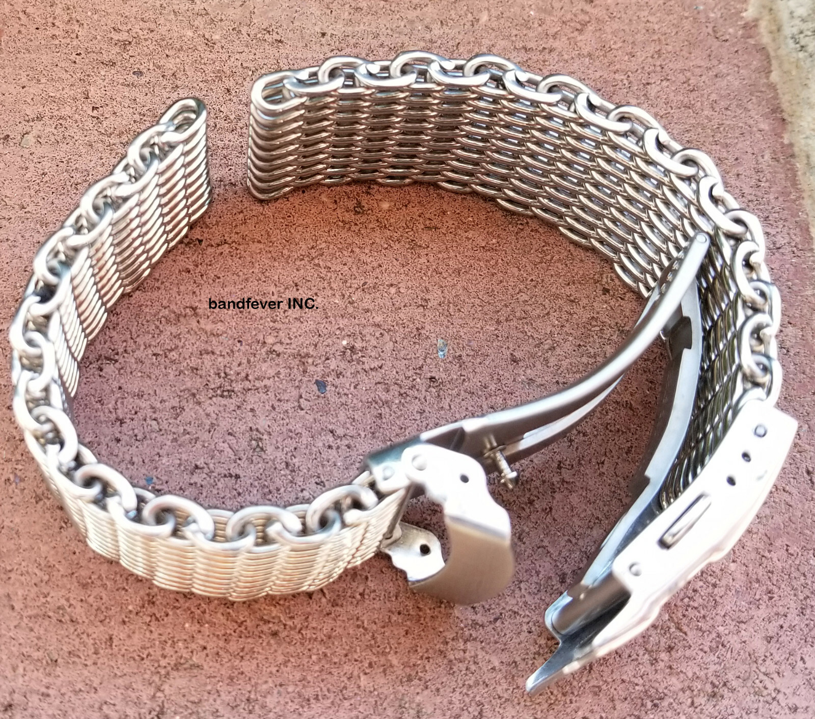 CLEARANCE 20mm ALL Brushed Shark Stainless Steel Mesh Watch Band W/ Solid Buckle