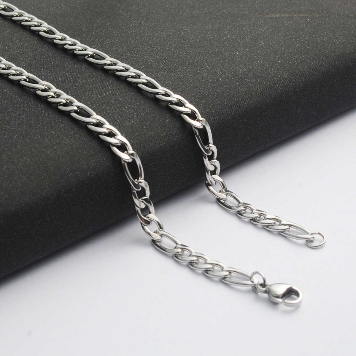 2.8/3.6/4.5/5/6/7mm Wholesale Stainless Steel Figaro Curb Chain Necklace 16-36”