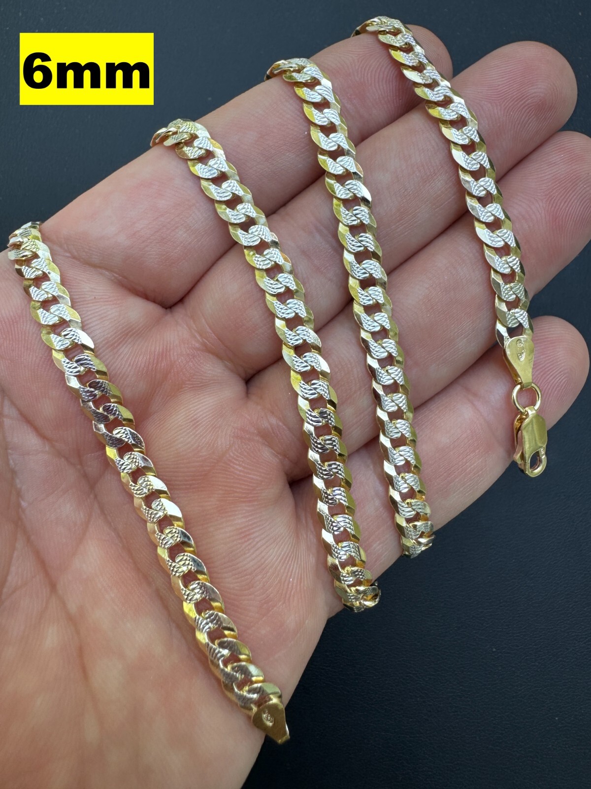 Cuban Link Chain Bracelet 14k Gold Plated Real Solid 925 Silver Necklace 5-11mm