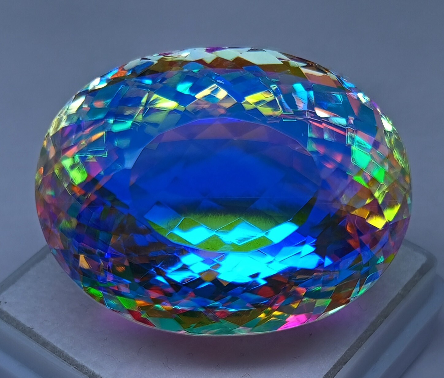 Mystic Topaz Natural Rainbow Certified Oval Cut Excellent 67.80Ct Loose Gemstone