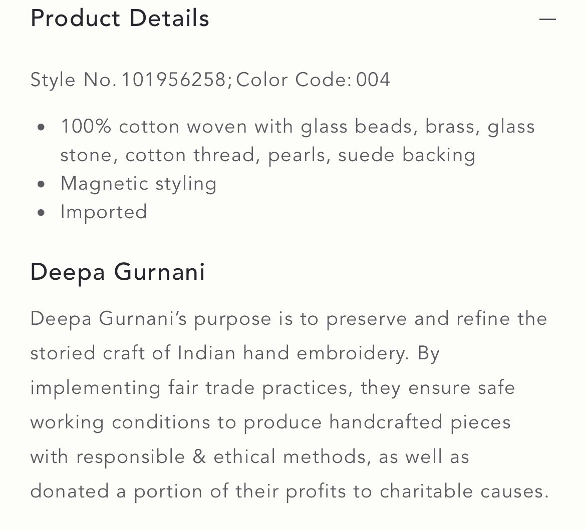 Deepa Gurnani Brixie Stone Beaded Cotton Bracelet with Magnetic Styling
