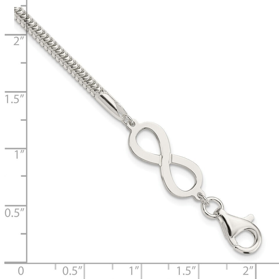 Reflection Beads Sterling Silver Infinity Symbol Bracelet