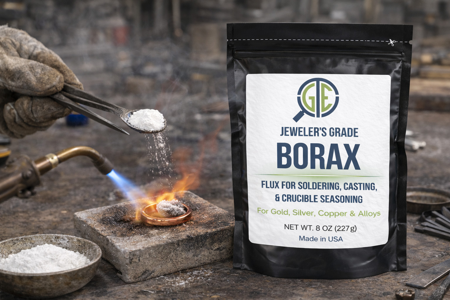 Borax Flux 1 LB Melting Gold Silver Crucible Jewelry Casting Refining Metal 16OZ