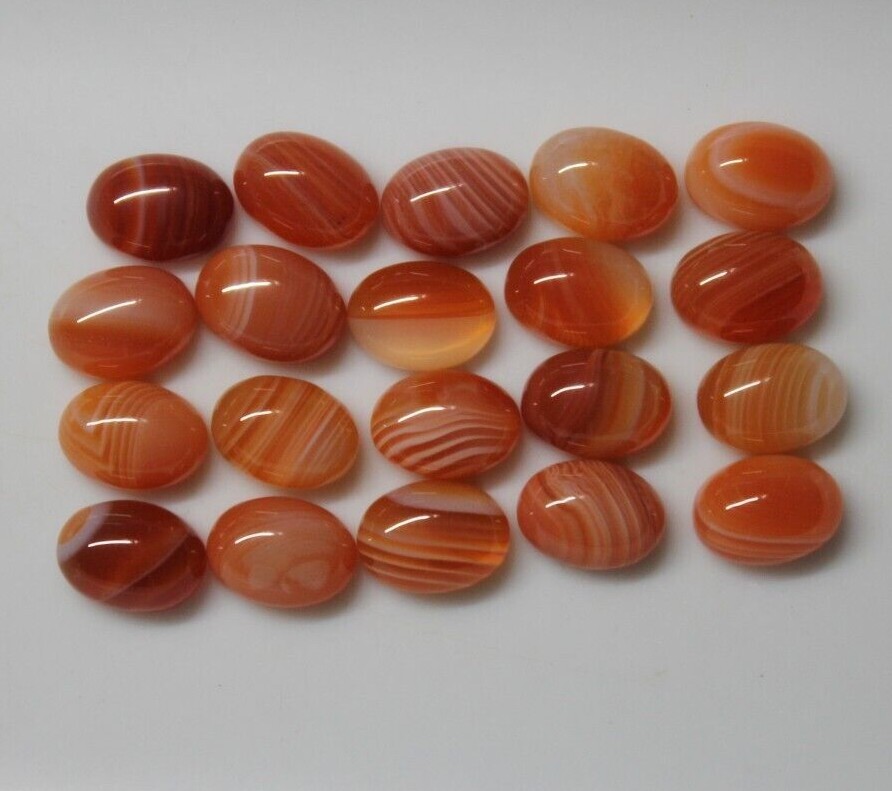 Red Banded Agate 8x6mm, 10x8mm, 12x10mm, 14x10mm, 16x12mm Cabochons Gemstone(s)