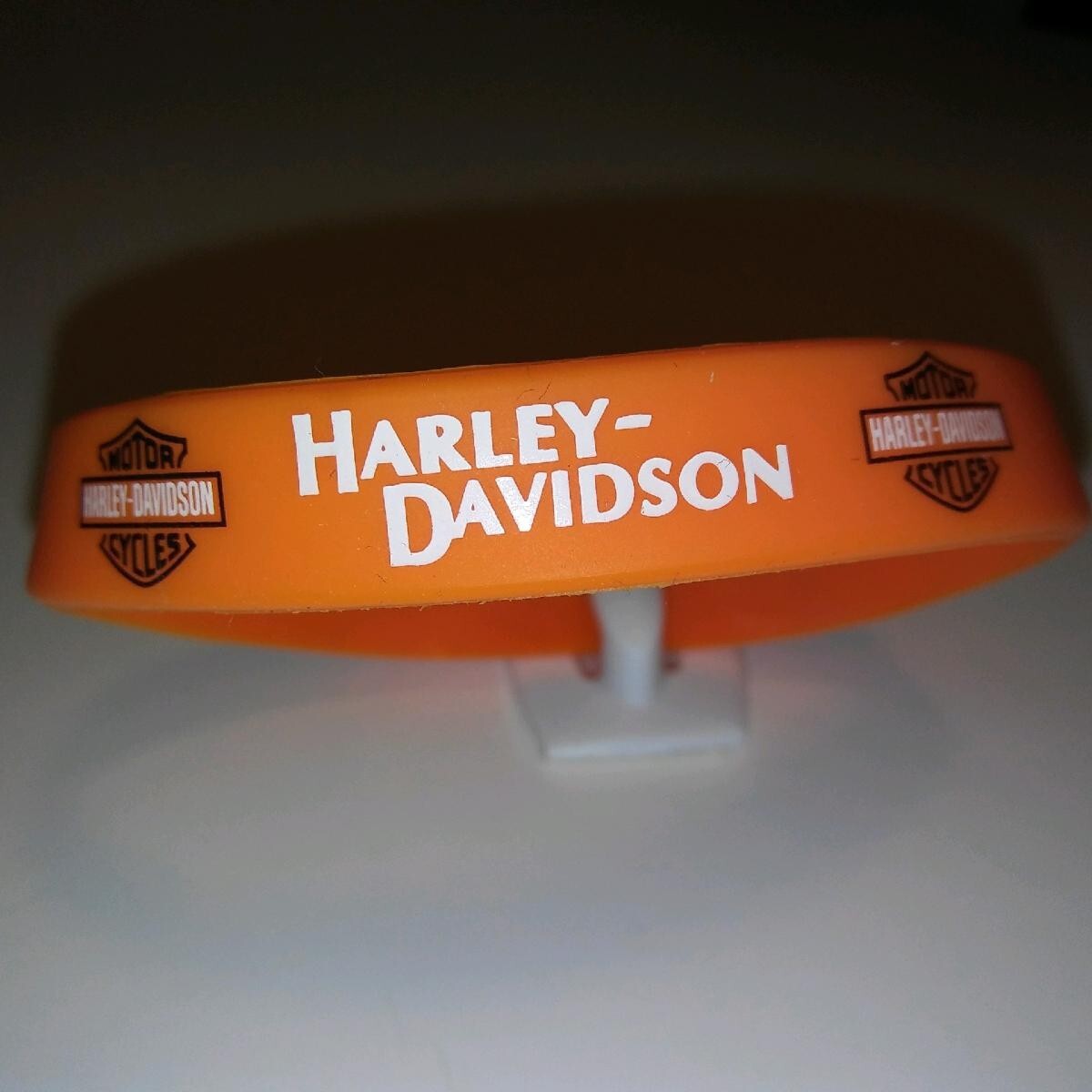 1x Harley Davidson Orange White Black Silicone Bracelet .5 Wide – U S Seller