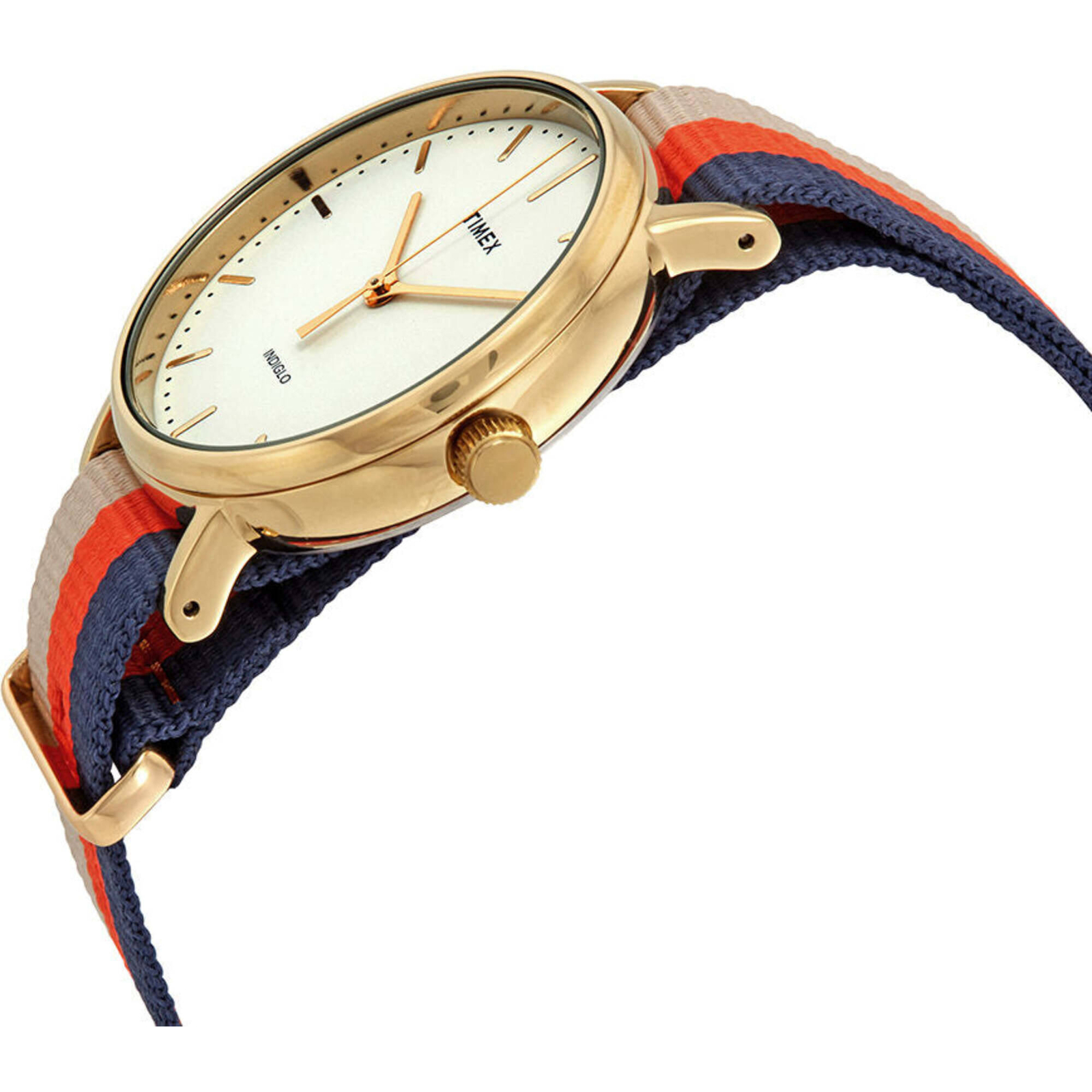 Timex Men’s Watch Weekender Fairfield Beige/Orange/Navy Nylon Strap TW2P91600