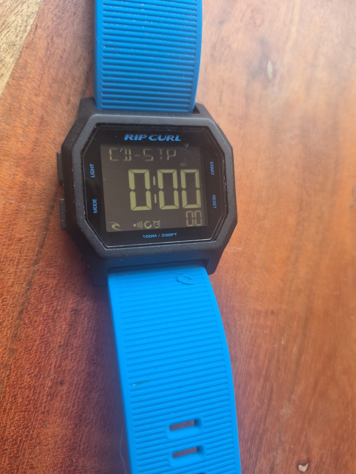 Rip Curl Surf Watch A2701 Atom Blue Rubber Strap Alarm Chrono Digital