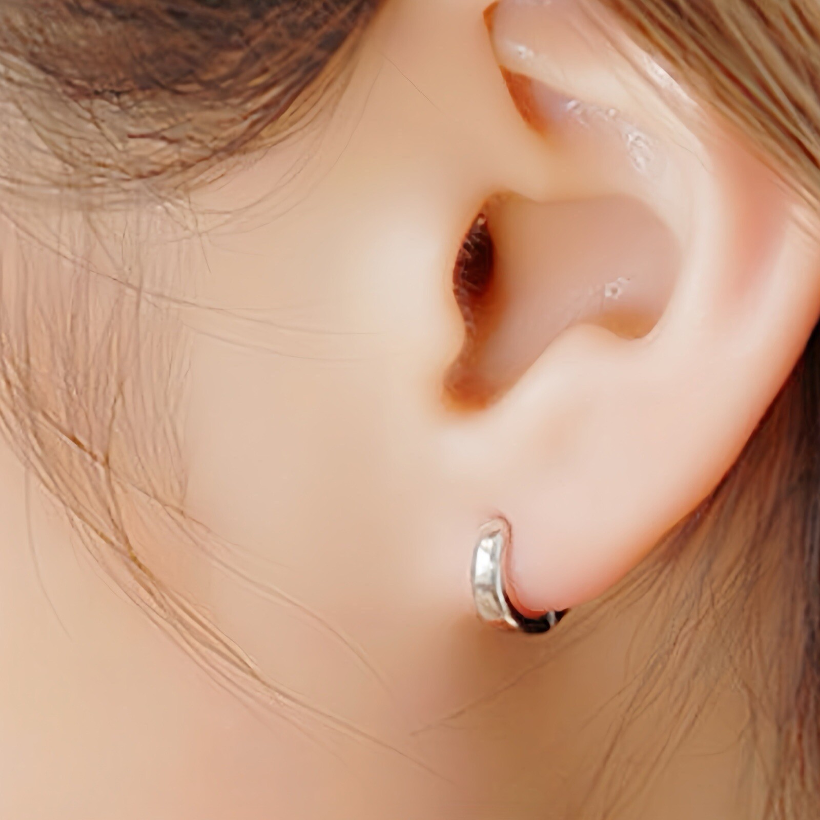 Plain Solid Silver Hoop S925 Huggie Earrings 2nd Holes Multiple Size unisex