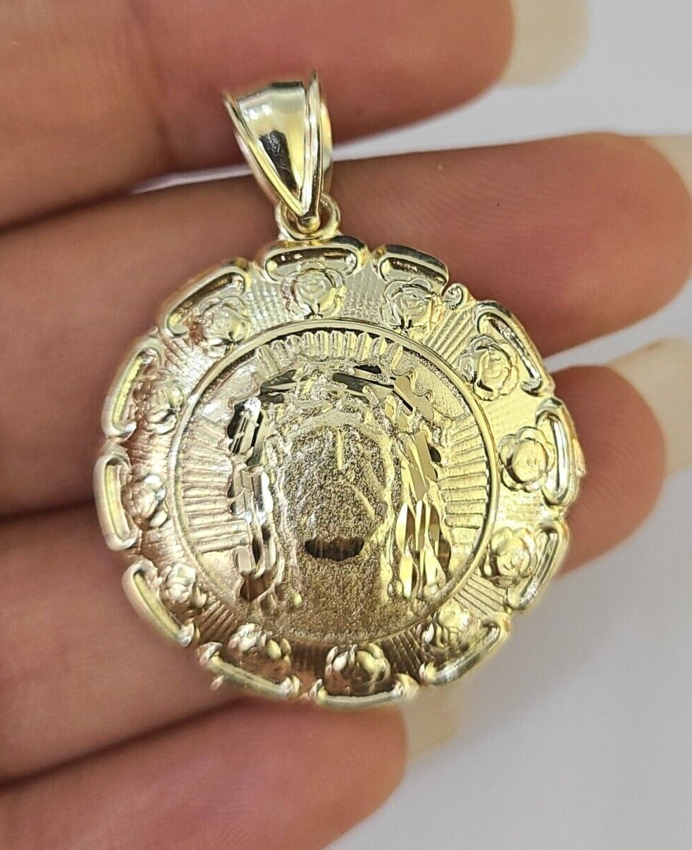 Real 10K Jesus Pendent Charm 10kt yellow Gold 1″
