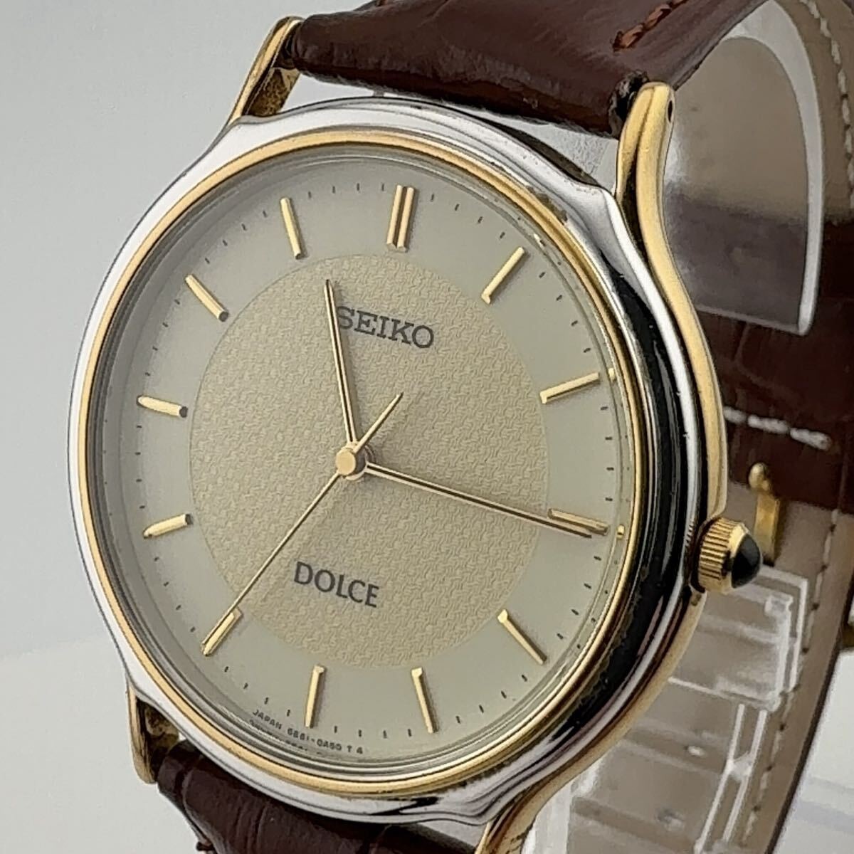 SEIKO 5E61 0A20 Seiko DOLCE Quartz Men s Boys Guilloche Engraved Wristwatch Work