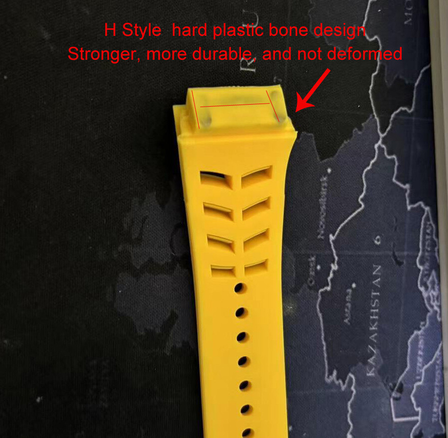 25mm-Spring Bar-Watch Rubber Band Strap For RICHARD MILLE RM011 RM-11