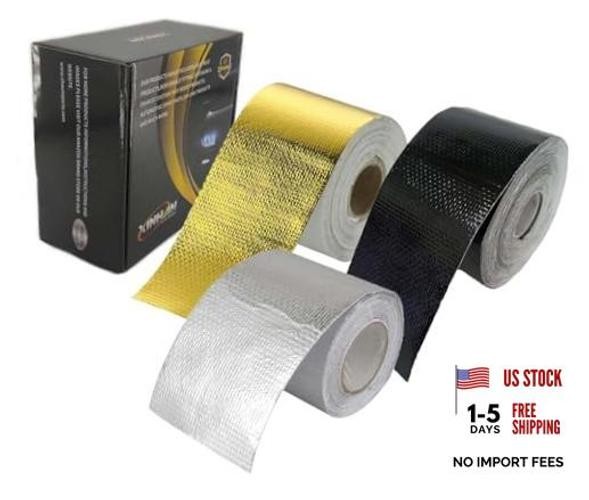 Xinhan (Gold, Black) Aluminum Foil Heat Shielding Tape – Silver – 2in x 50ft
